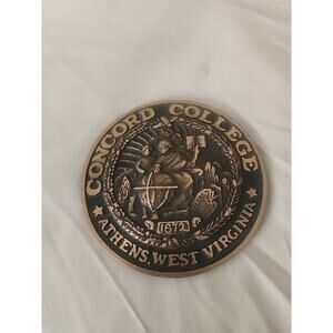 Vintage CONCORD COLLEGE Athens, WV 5inch Brass Plaque?